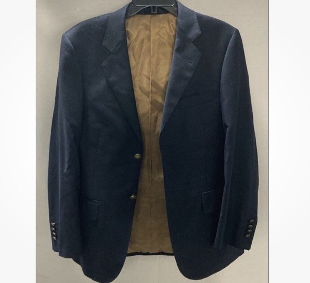 Baroni Mens Blue Long Sleeve Notch Lapel Single-Breasted Blazer Size 36S